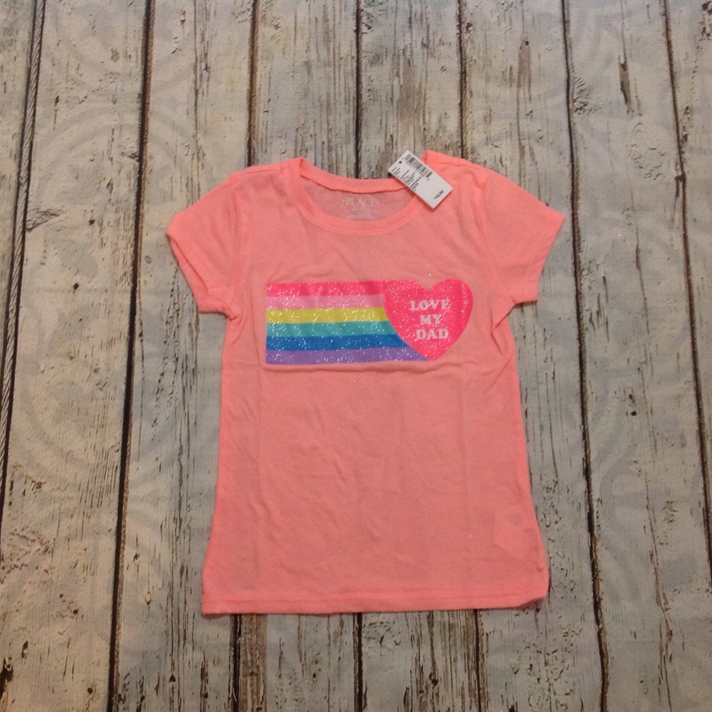 Coral Glitter Girls Shirt. The Children Place - Picture 3 of 3